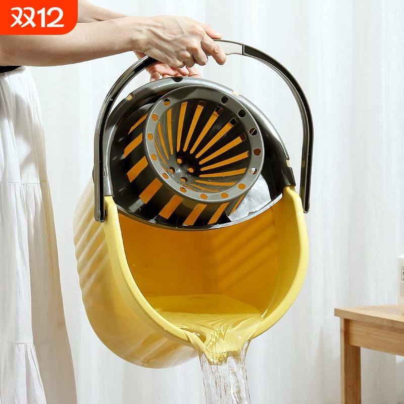 加厚塑料拖地桶带轮|千人加购