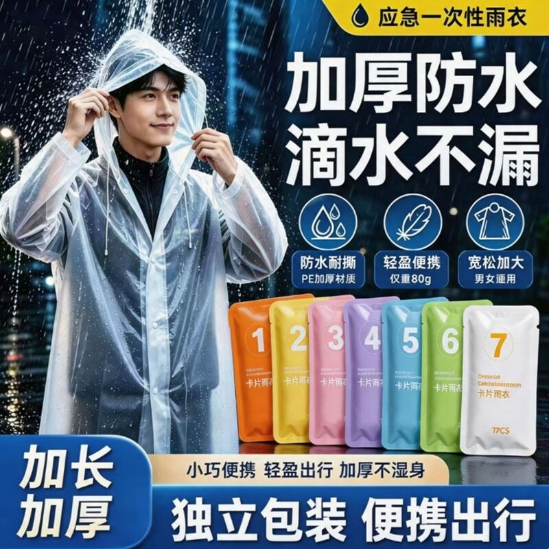 一次性雨衣便携卡片独立包装长款图片