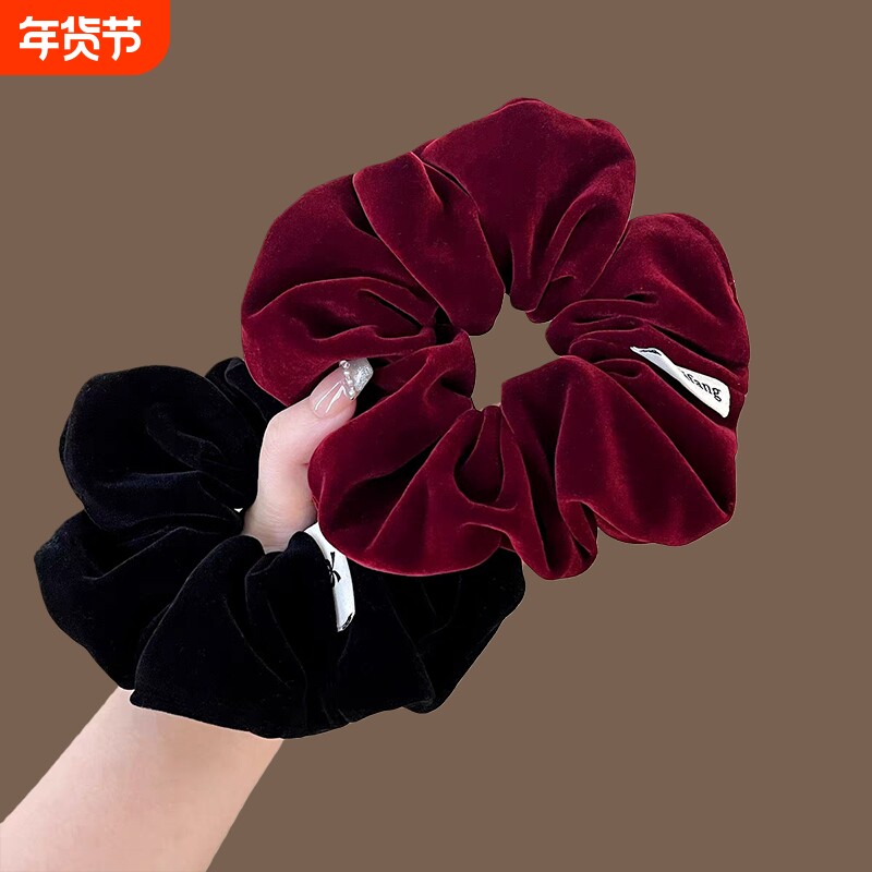 新年红色丝绒大肠发圈女冬季新款头绳扎头发皮筋丸子头高马尾发绳