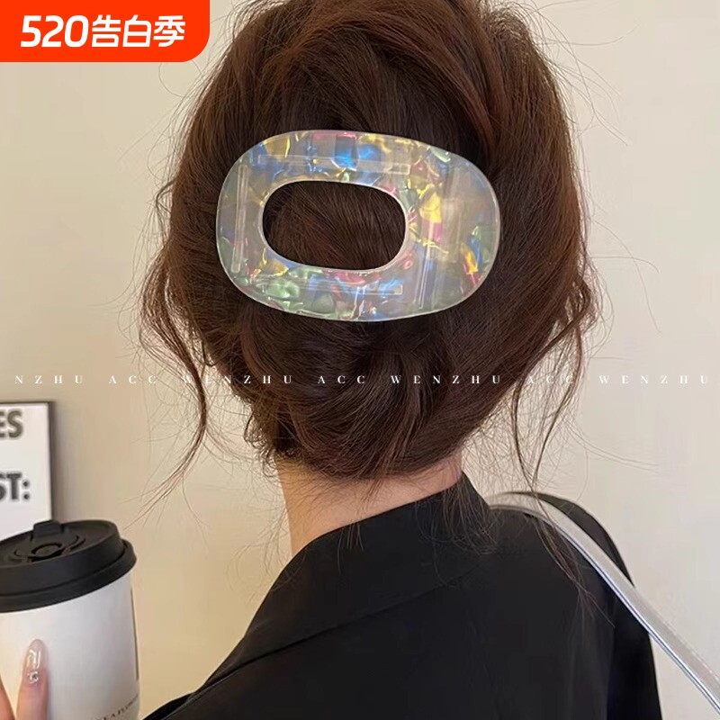 不硌头鲍鱼抓夹女圆形扁平后脑勺盘发夹扎发弧形马尾夹发卡发饰品