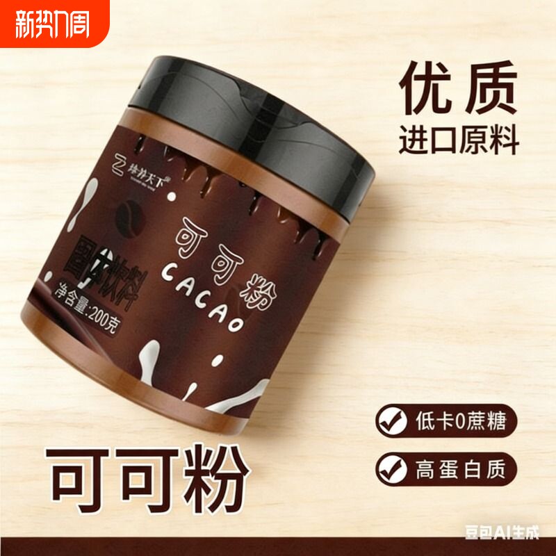 天然可可粉烘焙蛋糕专用冲饮可可粉未碱化低脂奶茶店食用巧克力粉