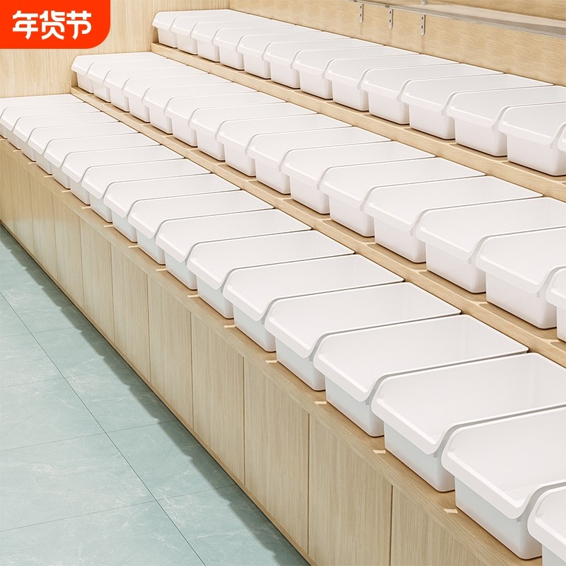 超市食品盒货架斜口收纳盒大容量零食展示盒便利店分类整理陈列盒