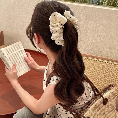 波点泡泡香蕉夹女2025新款竖夹半扎发发夹后脑勺一字夹甜美发饰女