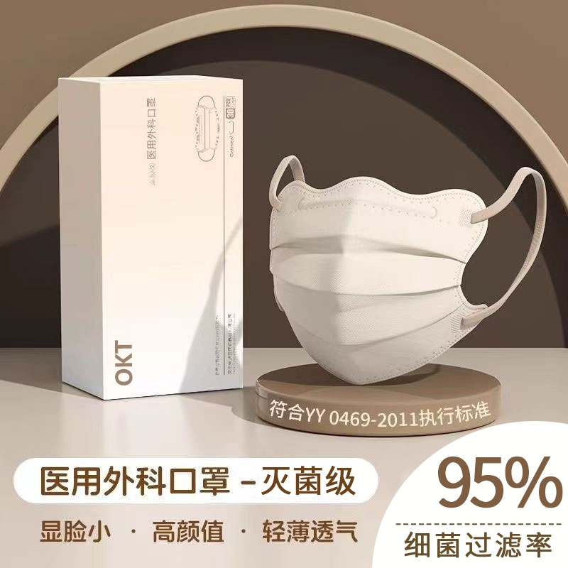 医用外科口罩一次性医疗女高颜值新款蝶形单独包装成人正品灭菌级