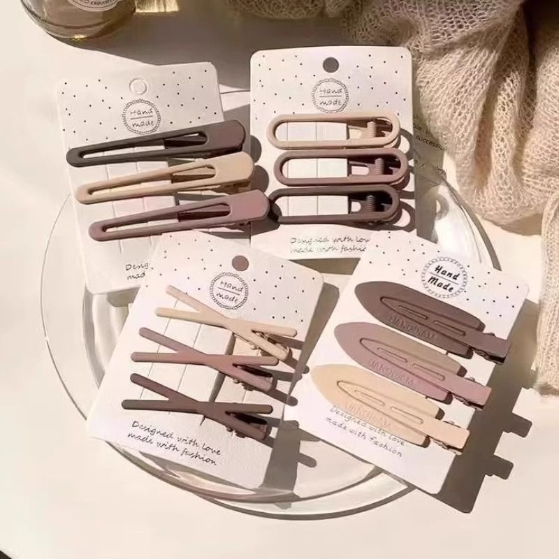 白鹿无痕发夹女侧边夹前额一字夹小发饰化妆发卡鸭嘴夹子头饰水滴