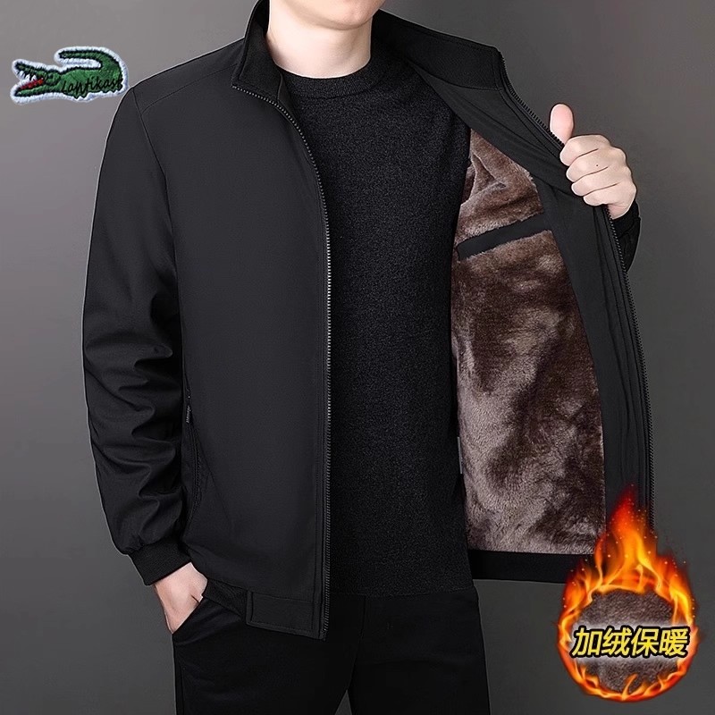 贵族鳄鱼中年爸爸装加绒加厚外套男装冬夹克秋冬行政商务大码棉衣,男装,中老年上装,淘宝优惠券,粉丝福利购,淘宝优惠卷