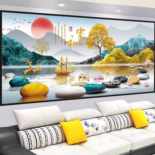 3D立体墙贴画背靠金山|707人收藏