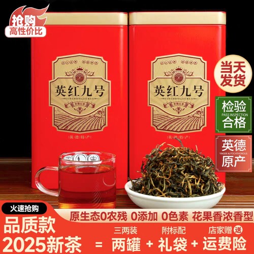 英德英红九号金毫明前春茶浓香英九品质花果香茶叶礼盒罐中秋送礼