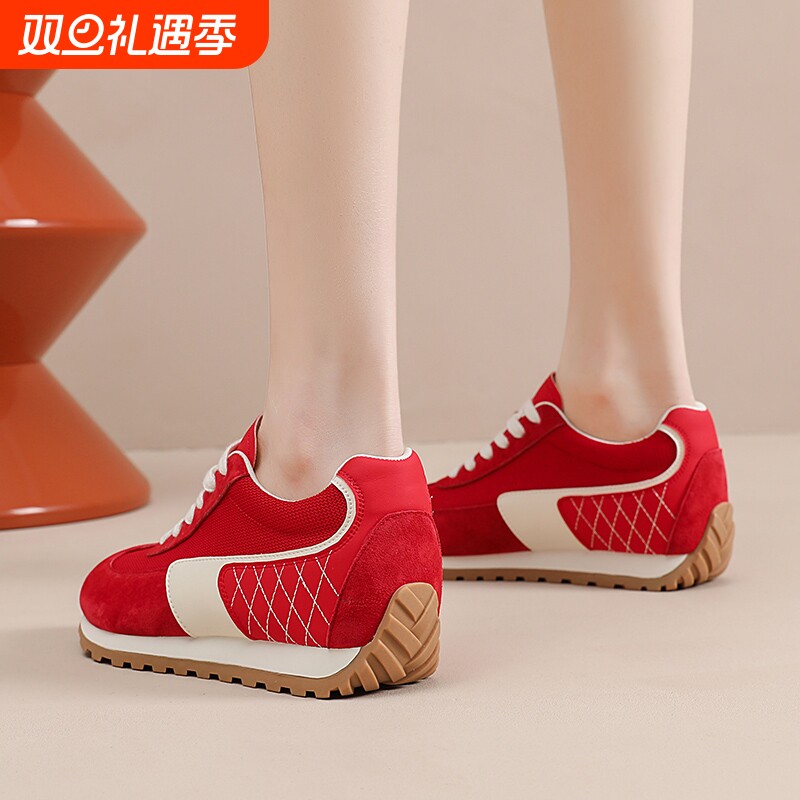 内增高6CM运动鞋跑步鞋小个子时尚小众德训鞋阿甘轻便单鞋芭蕾舞