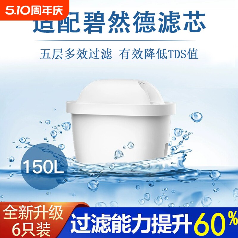 【加强除垢】适配通用碧然德滤芯专家版滤水壶滤芯家用自来水净器