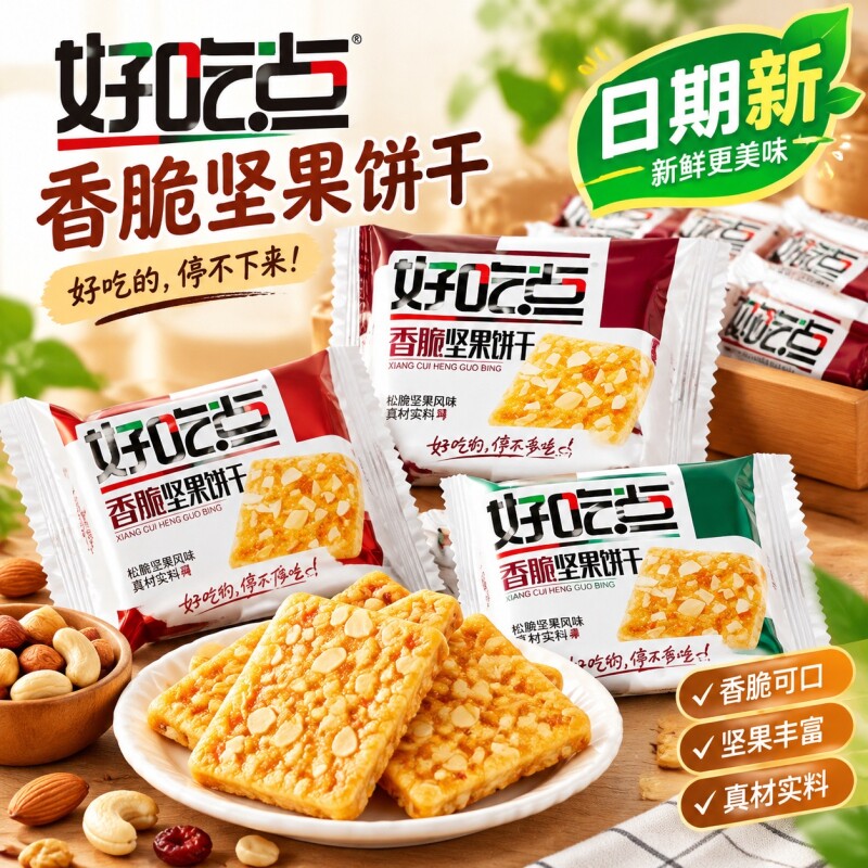 达利园好吃点香脆腰果饼干网红点休闲小零食特价批发杏仁散装混合