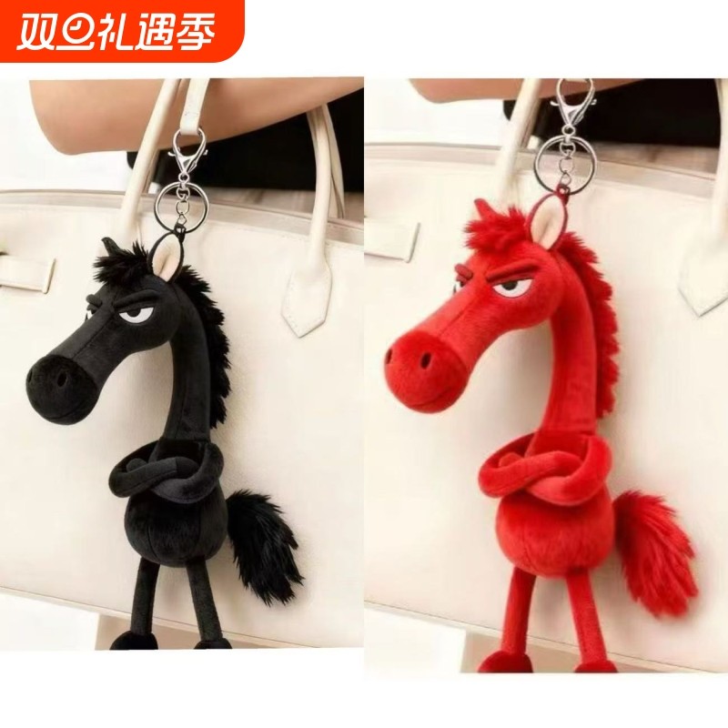 2026仿真马公仔毛绒玩具白龙马黑马玩偶布娃娃生日礼物挂件天选