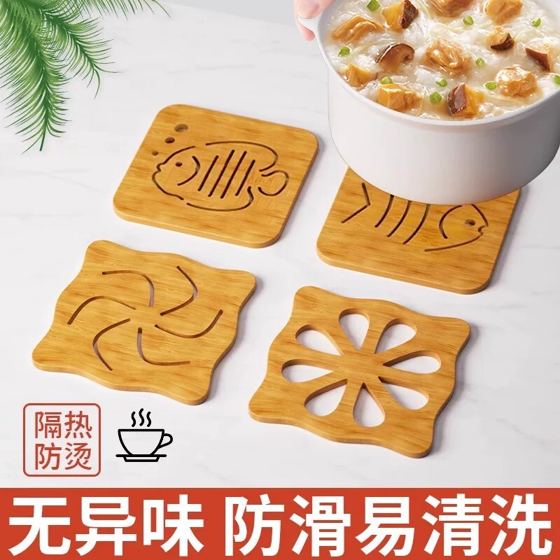 高级感圣诞树隔热垫餐桌摆件创意一棵树实木防烫锅垫折叠杯垫碗垫图片