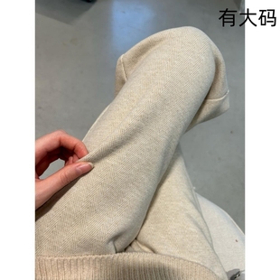 女秋冬季 直筒加绒加厚裤 新款 大码 子 高腰垂感小个子窄版 毛呢阔腿裤