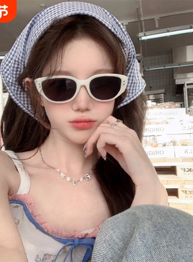 ins小红书同款白色猫眼墨镜女高级感复古辣妹防紫外线太阳眼镜潮