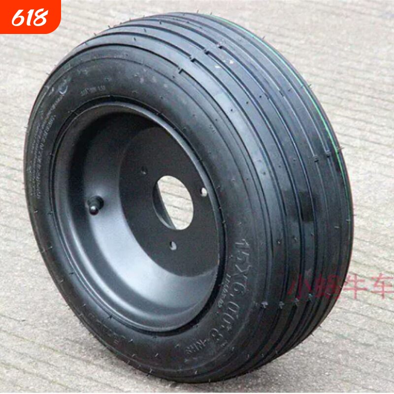 沙滩车轮胎8寸直纹漂移胎改装四轮卡丁车15X6.00-8扁平公路胎轮毂