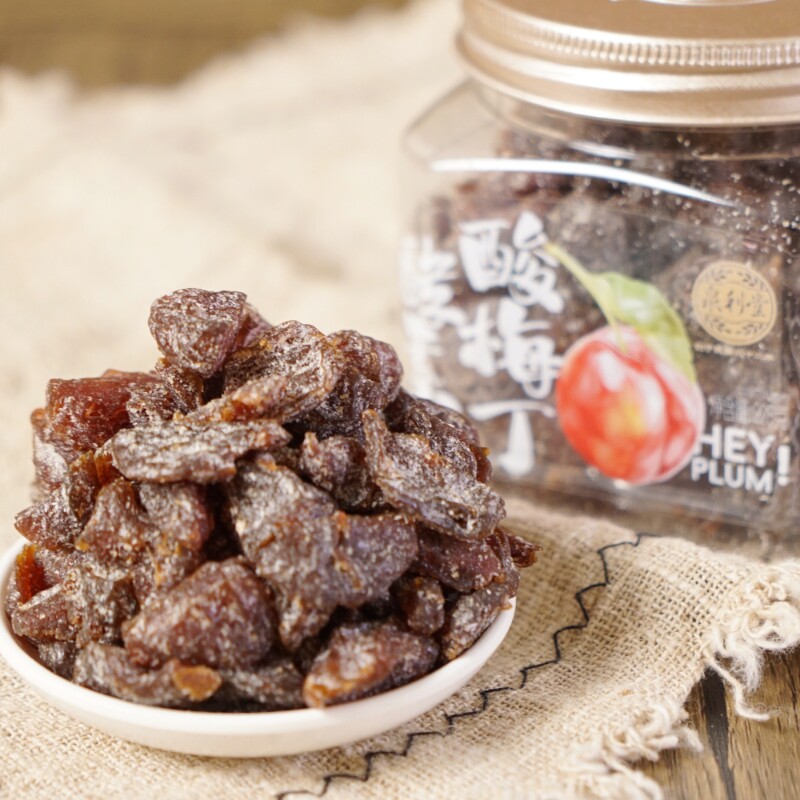 泉利堂正品酵素酸梅丁228g无核梅子话梅条干梅肉蜜饯果脯酸甜果干图片