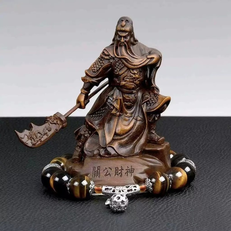 网红车载关公摆件武财神关二爷关羽佛像高档汽车中控台车内装饰品