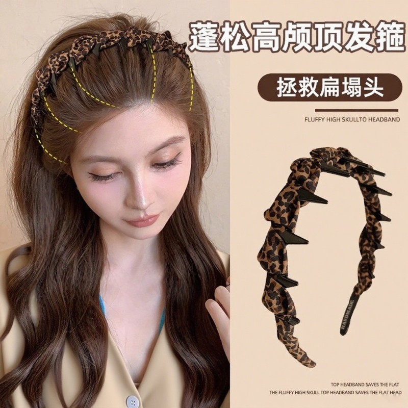 豹纹发箍女2025新款复古高颅顶外出百搭压发头箍洗脸发卡头饰发饰