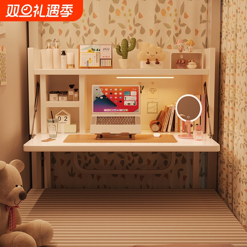 电脑桌宿舍床上桌折叠书桌学习桌简易学生上下铺悬空可固定电竞桌