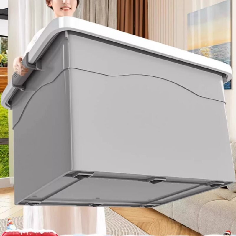 塑料加厚收纳箱卧室衣服裤子置物箱搬家便携储物箱加大被褥整理