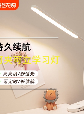 台灯护眼锂电池充电大学生宿舍小夹子LED迷你卧室床头灯夹式