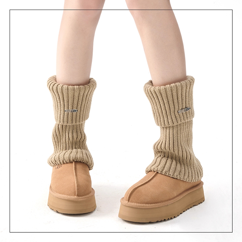 秋冬季加厚保暖女小腿袜堆堆袜套