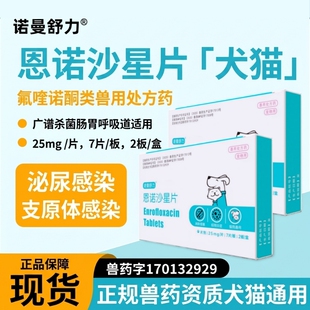 恩诺沙星片宠物用猫咪消炎药尿路感染狗狗泌尿兽用药抑制子宫诺曼