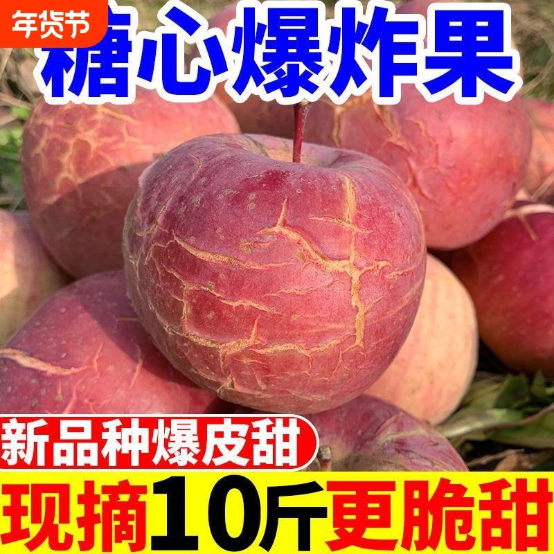 山东冰糖心丑苹果新鲜孕妇水果10斤整箱红富士特价5现摘年货节,水产肉类/新鲜蔬果/熟食,苹果,淘宝优惠券,粉丝福利购,淘宝优惠卷