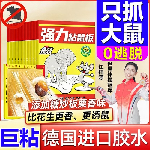 粘鼠板强力胶粘大老鼠贴药超大灭抓鼠神器克星家用一窝端捕鼠厨房