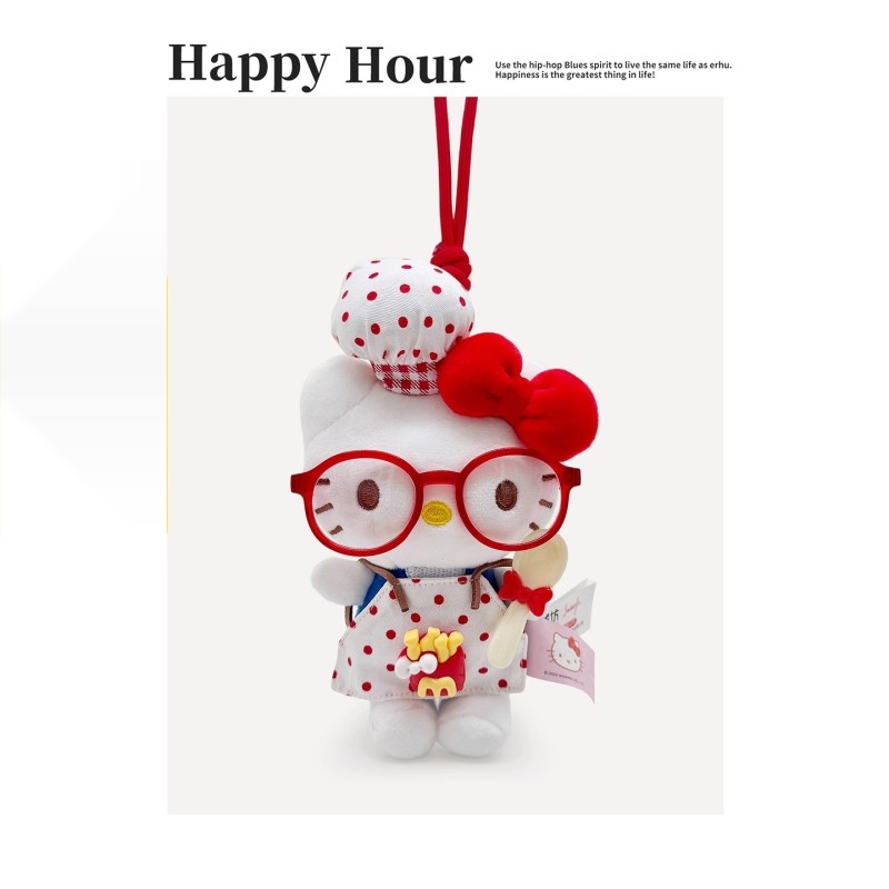 hellokitty包包挂件毛绒公仔钥匙扣小玩偶书包挂饰哈喽ki