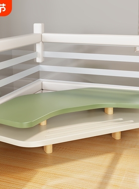 转角电脑增高架桌面显示器支架底座办公室置物架收纳绿色单层木板