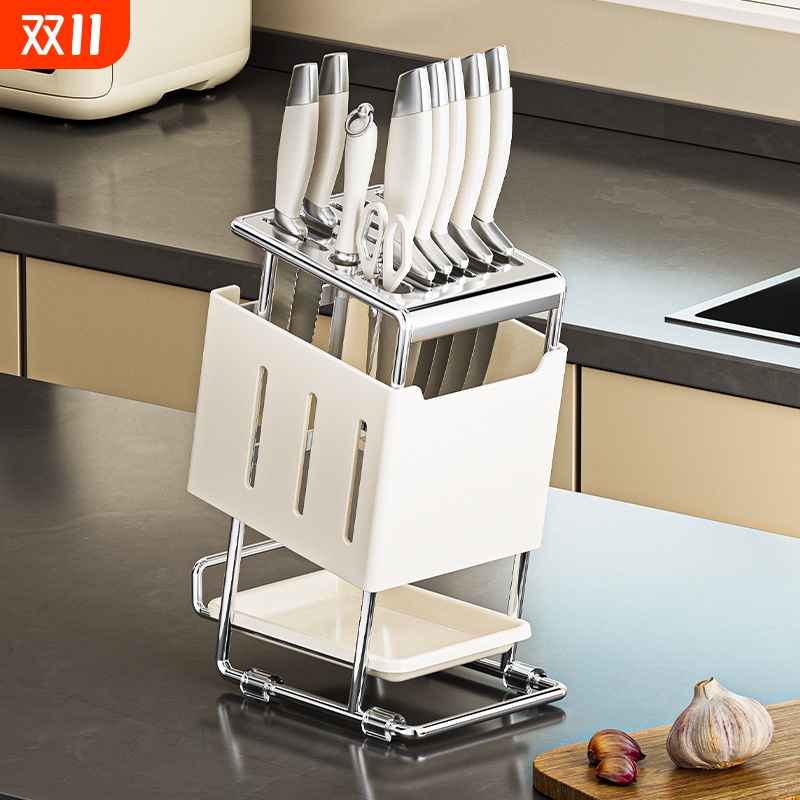 【不挑刀型】厨房不锈钢台面刀架