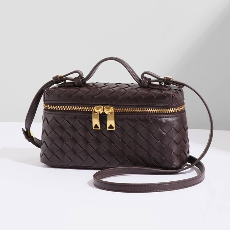 爱马女仕新款盒子包女斜挎编织百搭双向拉链手提包潮流单肩女包包