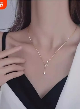 银北斗七星项链轻奢小众锁骨链毛衣链项链女款2026送女友送闺蜜