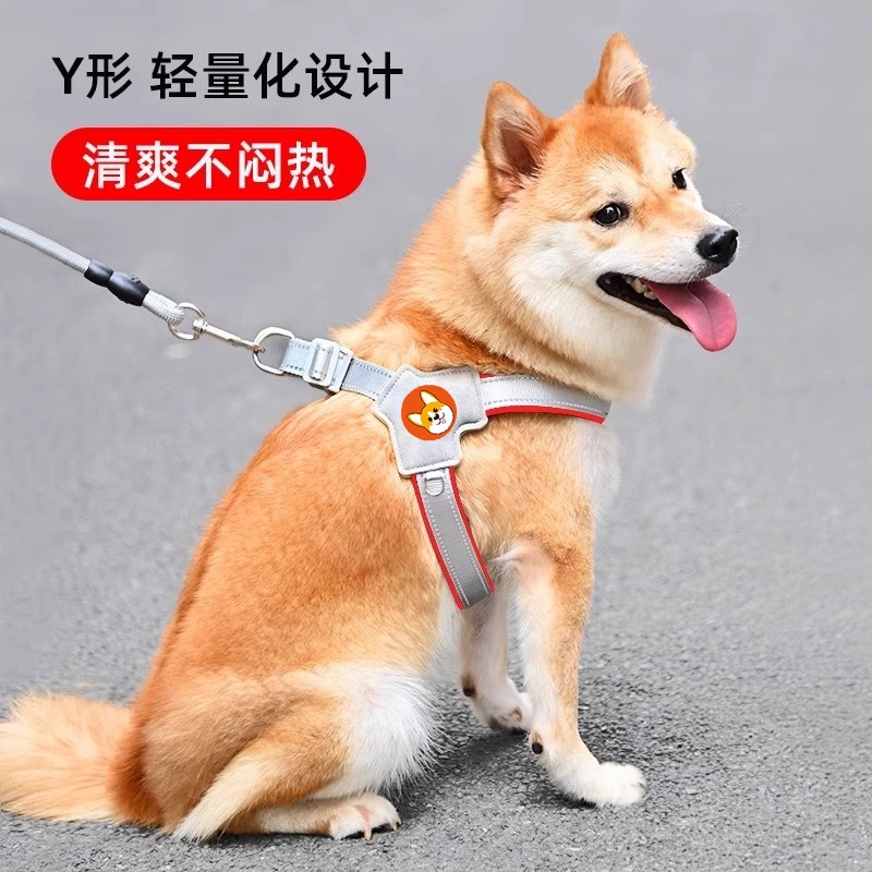 狗狗牵引绳轻薄透气胸背安全反光
