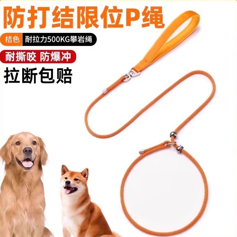 专业训犬防爆冲p绳小中大型犬金毛p链遛狗绳绳狗狗牵引绳防咬训练