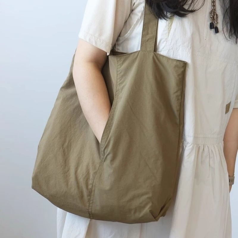 女士新款购物袋休闲款超轻大容量尼龙布单肩包托特包女