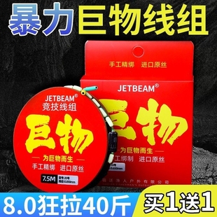 进口成品主线组套装 全套绑好鱼线钓鱼鲢鳙巨物大物青草鳊加强线组