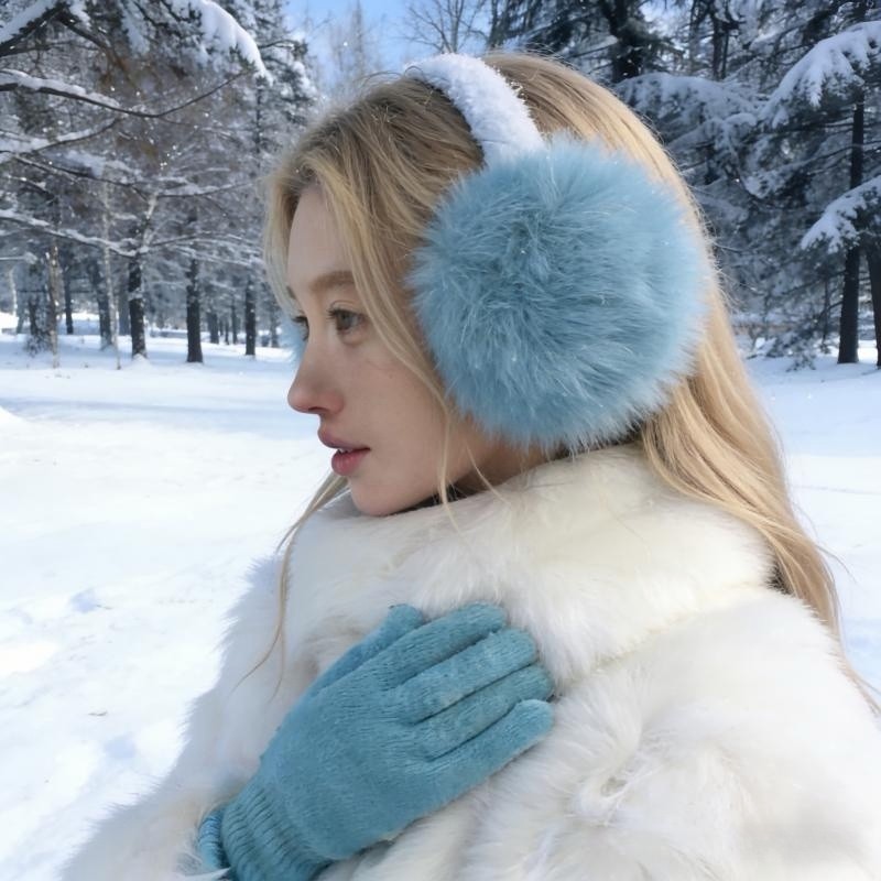 杨超越同款耳罩可折叠女冬季保暖仿狐狸毛可爱甜美防寒显脸小耳套