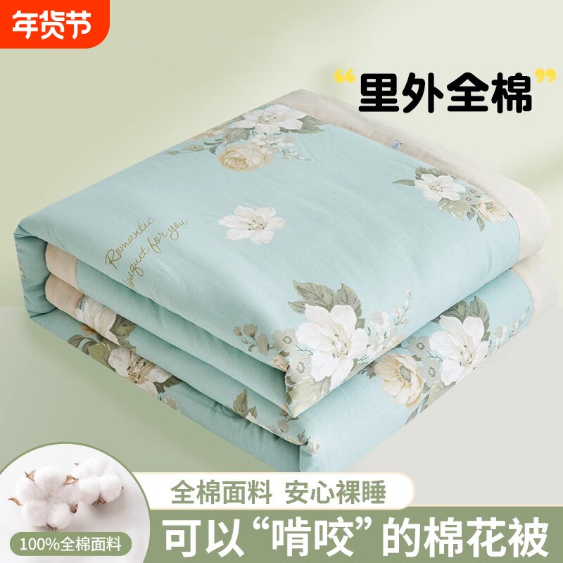 纯棉夏被夏凉被全棉棉花夏被空调被纯棉可机洗水洗夏季被芯薄被子
