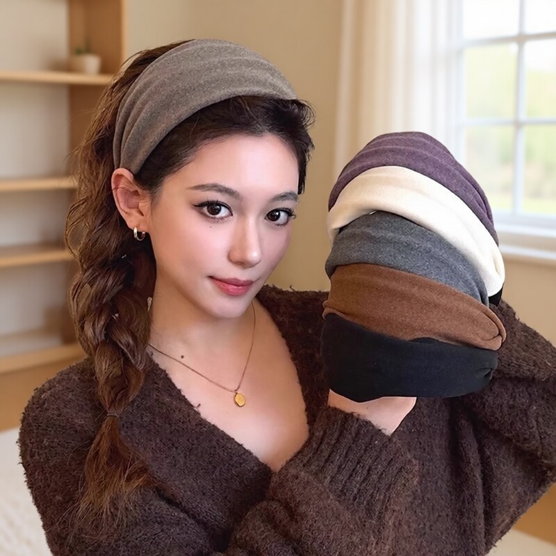 复古秋冬宽边绒面发箍女2025新款洗脸发卡高级感时尚洋气头箍发饰