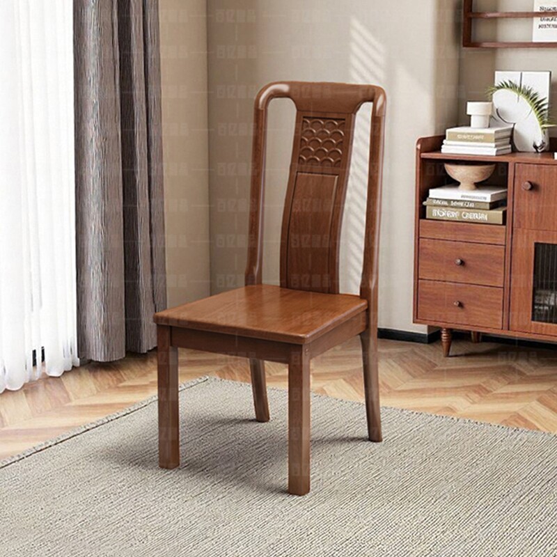 新中式实木餐椅简约家用靠背椅子轻奢高级感酒店饭店吃饭椅休闲椅