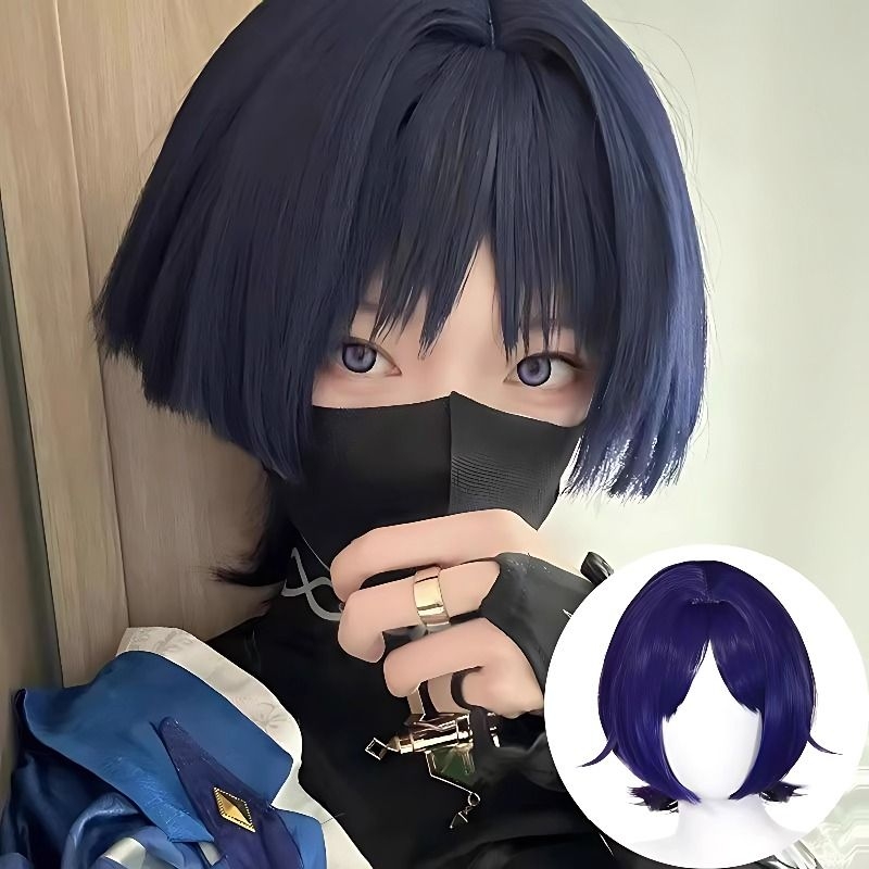 原神国崩流浪者散兵cos假头发挑染发型整顶动漫漫展拍照道具头套