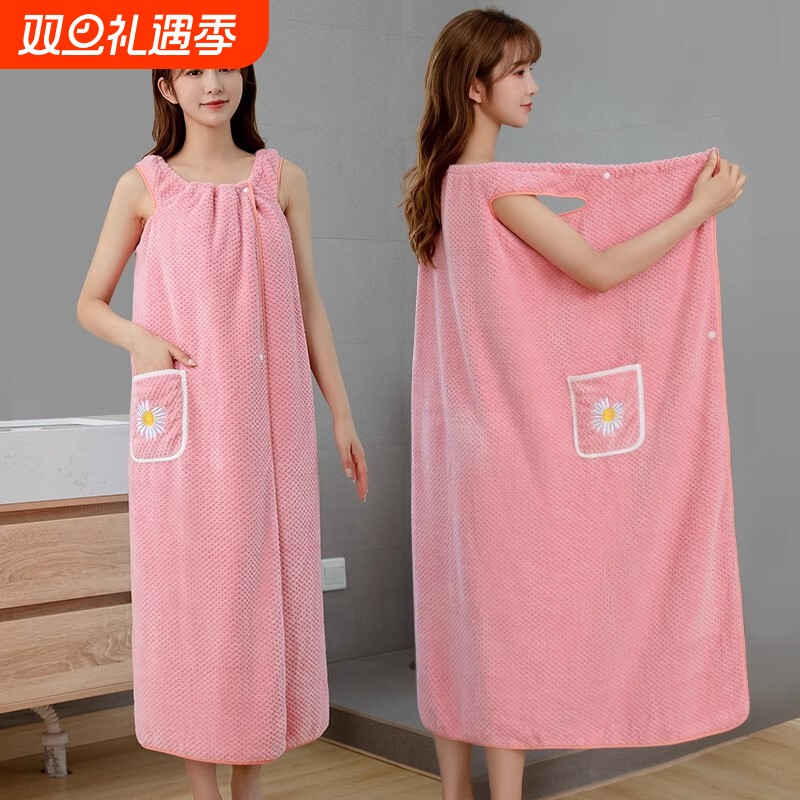 浴巾浴袍2025新款全棉家用可穿可裹女吸水大人浴裙成人洗澡薄款