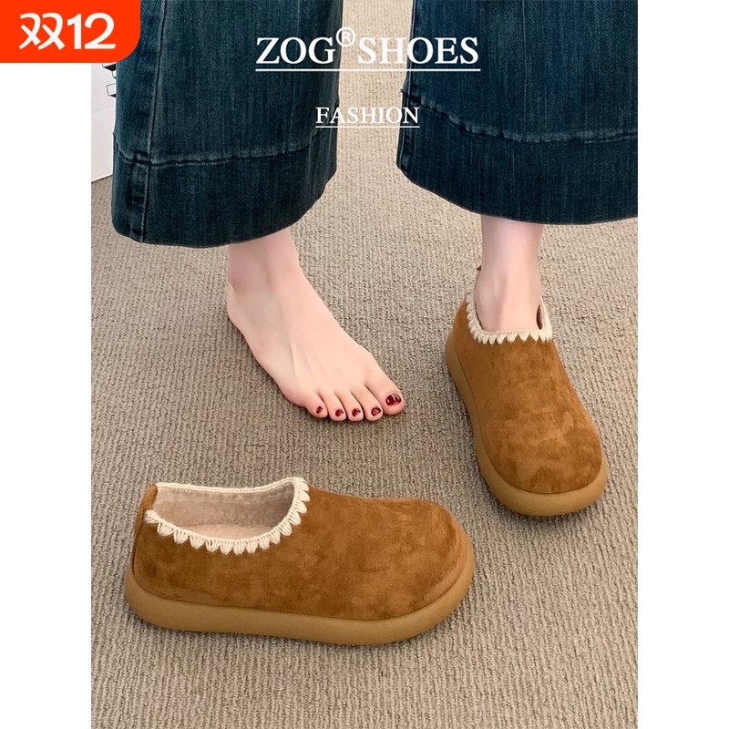 全包小土豆勃肯鞋女2025冬季新款爆款一脚蹬雪地靴豆豆鞋加绒棉鞋