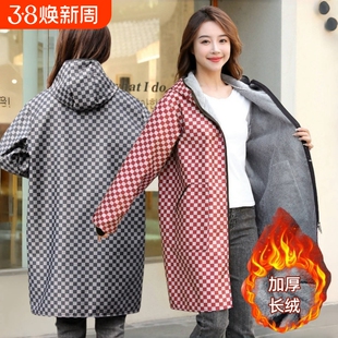 罩衣女新款冬季加绒加厚外穿2025防水防油保暖工作服厨房家用围裙