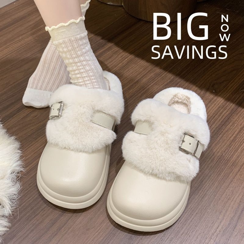 EVA毛毛勃肯加绒防水棉拖鞋