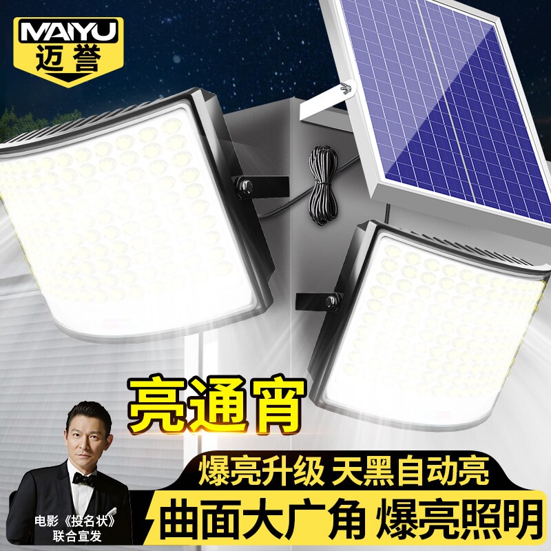 2026新款太阳能户外庭院灯家用室外防水新型充电感应照明投光路灯