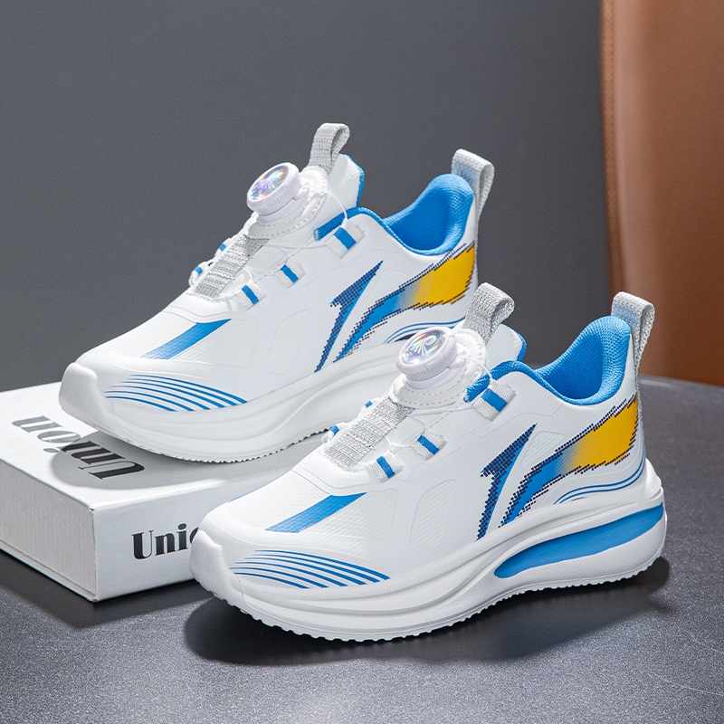 春秋款儿童运动鞋2025小学生皮面防水跑鞋旋钮扣男童鞋子跑步鞋